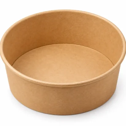 Empty round kraft bowl, 185 mm
