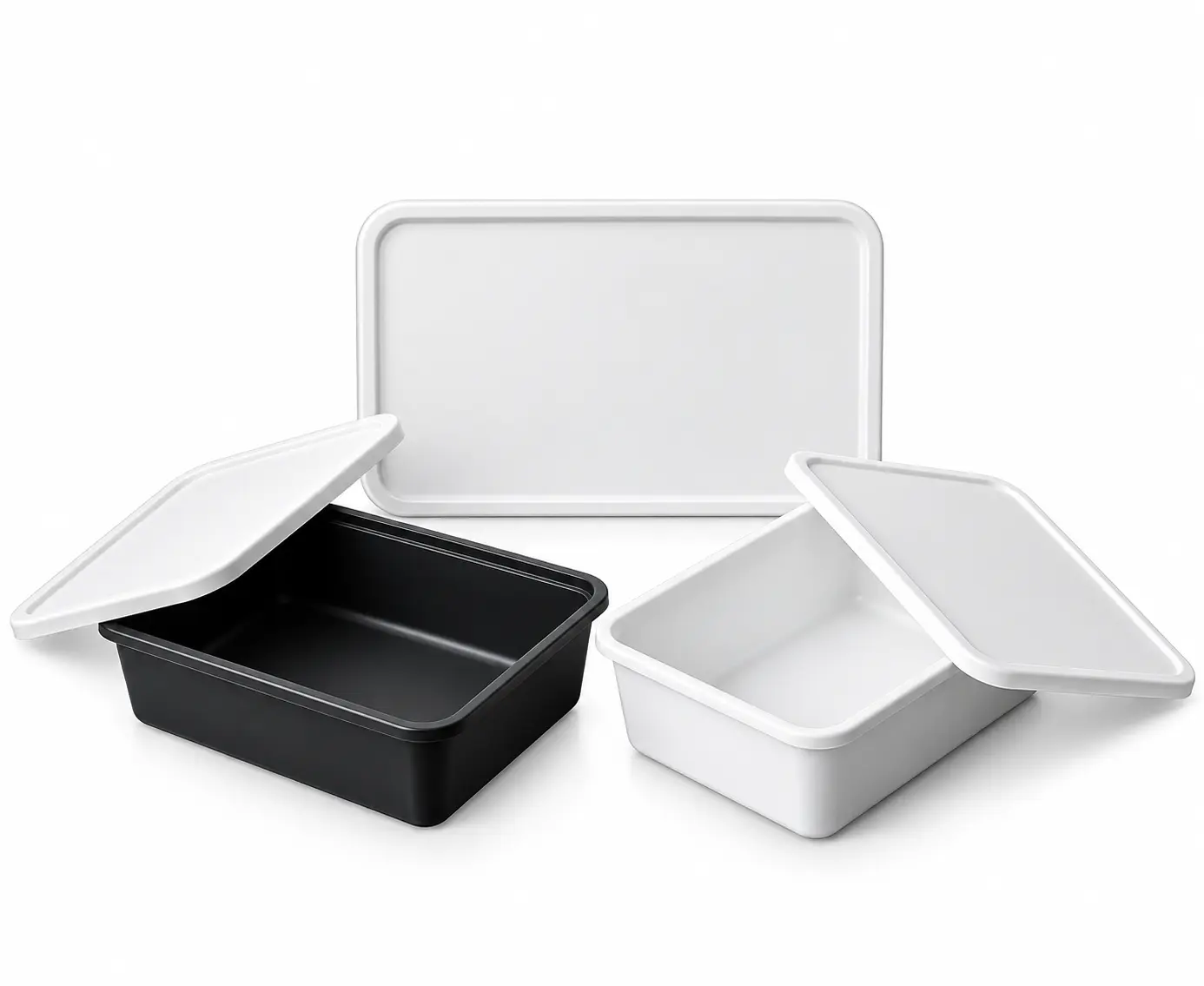 Stack of HQ Series 174 plastic food containers