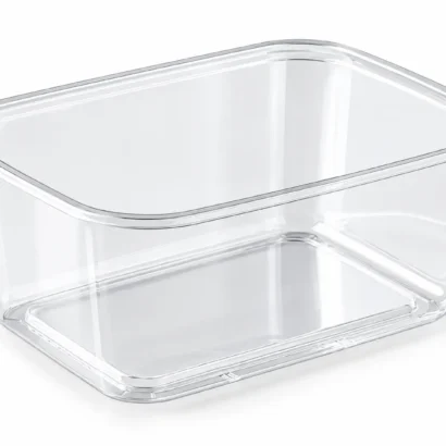 Transparent rectangular PP butcher's tray RE108